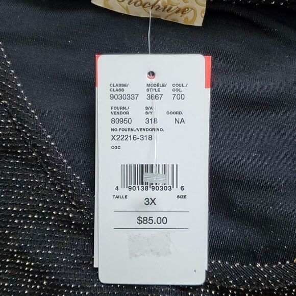 SALE Glamorous Perfect Holidays Black Sparkle Laura Plus Size Top - Picture 7 of 10